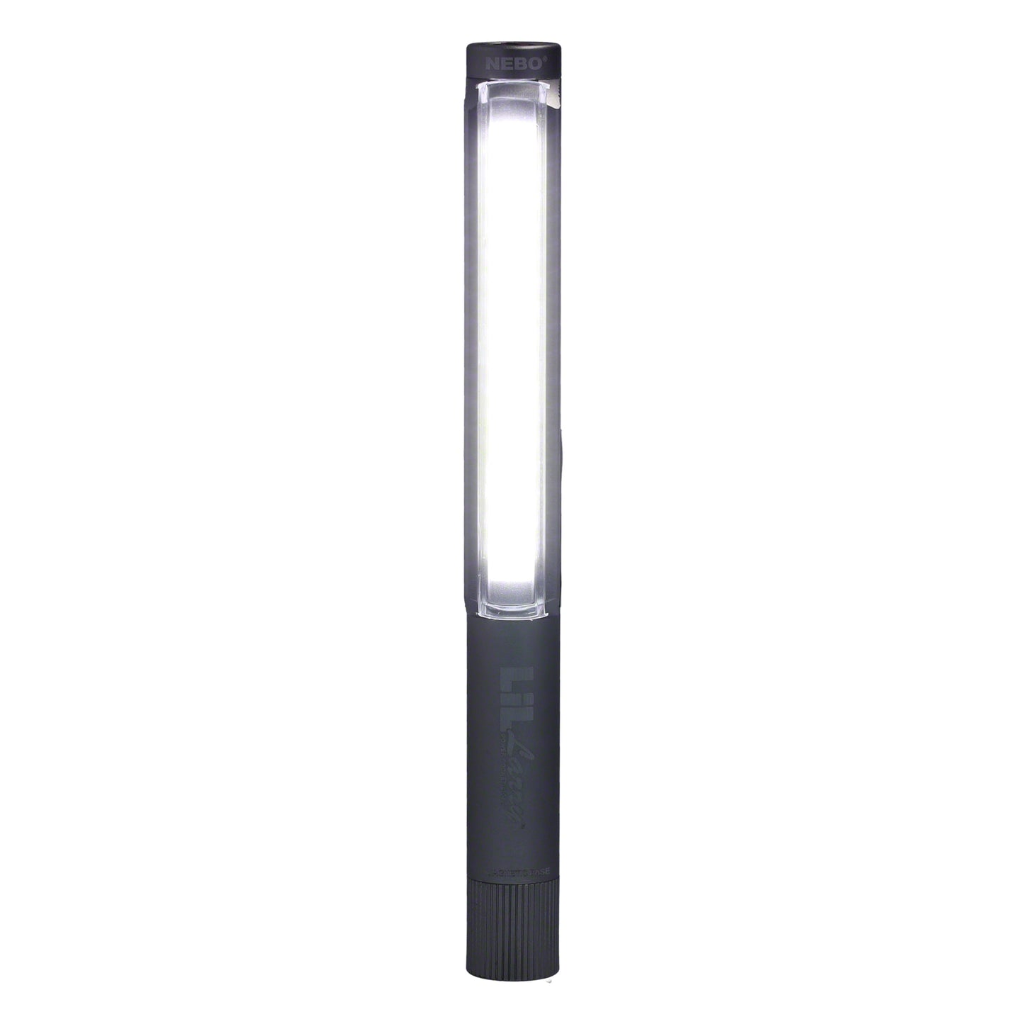 LIL LARRY Power Taschenlampe. 250 Lumen & Roter Blitzmodus, silber