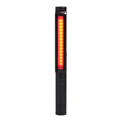 LIL LARRY Power Taschenlampe. 250 Lumen & Roter Blitzmodus, silber