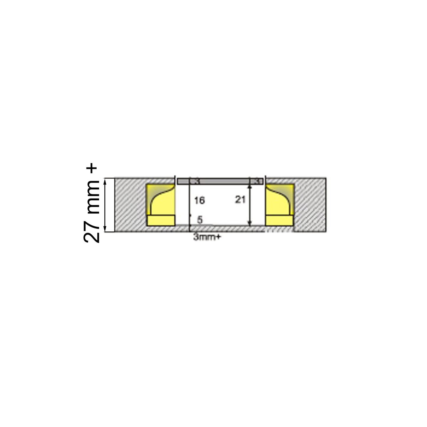 No-Ha NS einseitig oder zweiseitiger Schiebetürgriff für Schiebetüren (Türdicke 27 mm+, 37 mm+, 43 mm+, 48 mm+)