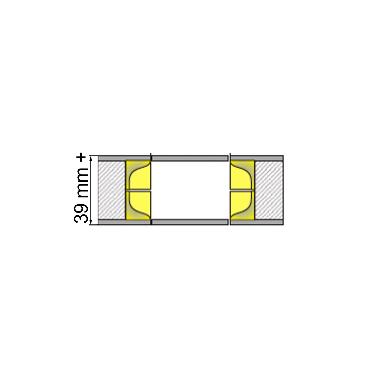 No-Ha NS einseitig oder zweiseitiger Schiebetürgriff für Schiebetüren (Türdicke 27 mm+, 37 mm+, 43 mm+, 48 mm+)