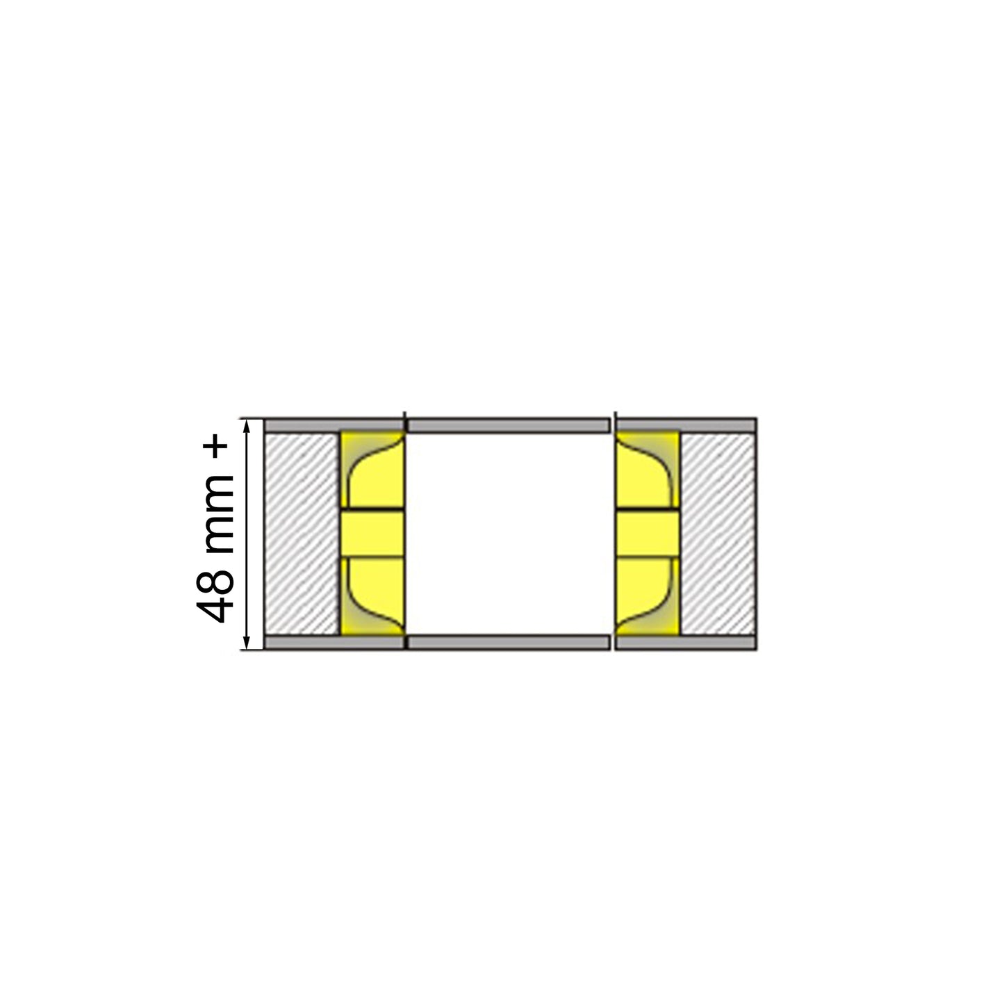 No-Ha NS einseitig oder zweiseitiger Schiebetürgriff für Schiebetüren (Türdicke 27 mm+, 37 mm+, 43 mm+, 48 mm+)