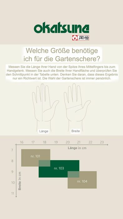 OKATSUNE 103 – Japanische Gartenschere 200 mm | ultra-scharf, robust | Schnitt bis 25 mm für Rosen, Reben, Sträucher & Obstbäume | 55 mm Klinge | 227 g | präziser Sauberschnitt für Garten, Obstbau