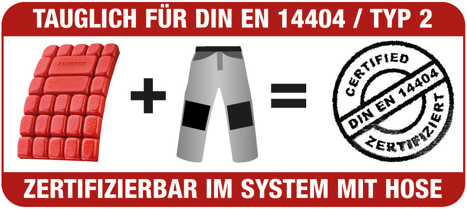 KNEETEK Kniepolster MultiPad | 250 x 150 x 20mm | 2 Stück, 40g, schwarz/rot | optimaler Schutz in Kombination mit Arbeitshose | Knieschutzpolster geeignet für Elektriker, Fliesenleger, Handwerker
