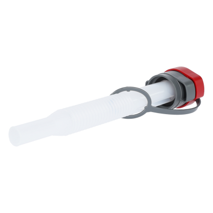 Pressol Flexibles Auslaufrohr 20mm, Verschlusskappe-grau für Wasserkanister Rohr weiss Länge 245mm