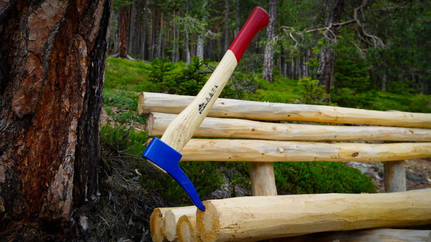 STUBAI HANDSAPPEL mit Eschenholzstiel 450 mm – 650 g Kopfgewicht, gesenkgeschmiedet – zum Aufnehmen, Ziehen und Transportieren von Holzstücken und Baumstämmen – robustes Forstwerkzeug