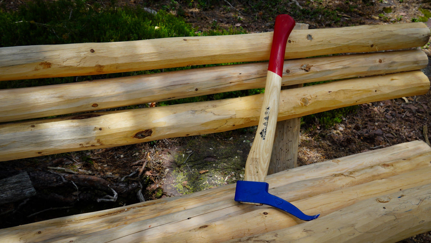 STUBAI HANDSAPPEL mit Eschenholzstiel 450 mm – 650 g Kopfgewicht, gesenkgeschmiedet – zum Aufnehmen, Ziehen und Transportieren von Holzstücken und Baumstämmen – robustes Forstwerkzeug