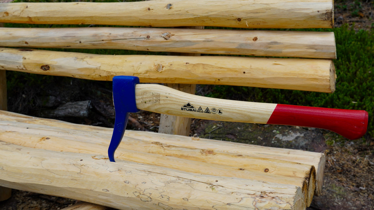 STUBAI HANDSAPPEL mit Eschenholzstiel 450 mm – 650 g Kopfgewicht, gesenkgeschmiedet – zum Aufnehmen, Ziehen und Transportieren von Holzstücken und Baumstämmen – robustes Forstwerkzeug