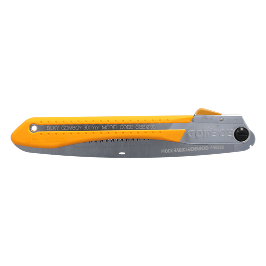 Silky Gomboy Curve Klappsäge – gebogene Klinge 300 mm; grobe 8/30 mm Verzahnung für frisches Holz; Blatt mit gerader Variante austauschbar  Aggressiver Schnitt, ideal für nasses / frisches Holz