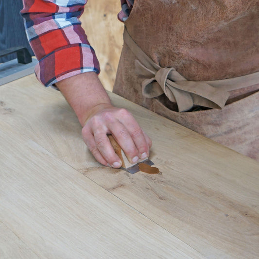 Handhobel  | Profi-Holzreparaturwerkzeug mit  Buchenholzgriff & robuster Stahlklinge | Ideal zum präzisen Abstoßen von überschüssigem Füllmaterial bei Astlöchern, Kanten | Langlebig & Effizient