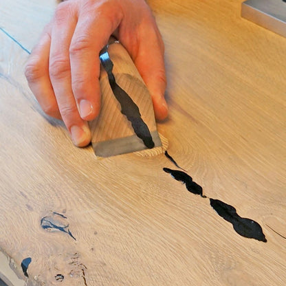Handhobel  | Profi-Holzreparaturwerkzeug mit  Buchenholzgriff & robuster Stahlklinge | Ideal zum präzisen Abstoßen von überschüssigem Füllmaterial bei Astlöchern, Kanten | Langlebig & Effizient