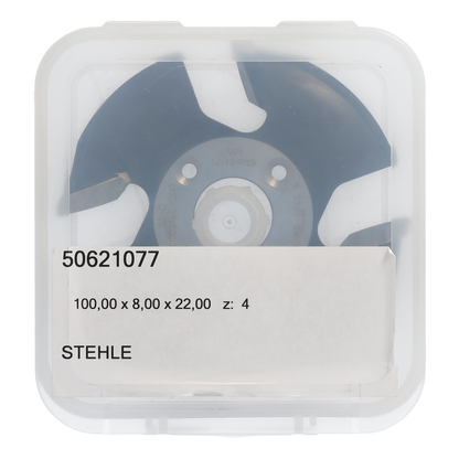 Stehle Harzgallenfräser HM 100x8x22 mm, Z=4 | Sägeblatt/Lamellofräser (Schiffchenfräser) | für Flachdübelfräsen & Lamellomaschinen | für Lamello MINISPOT 8 mm