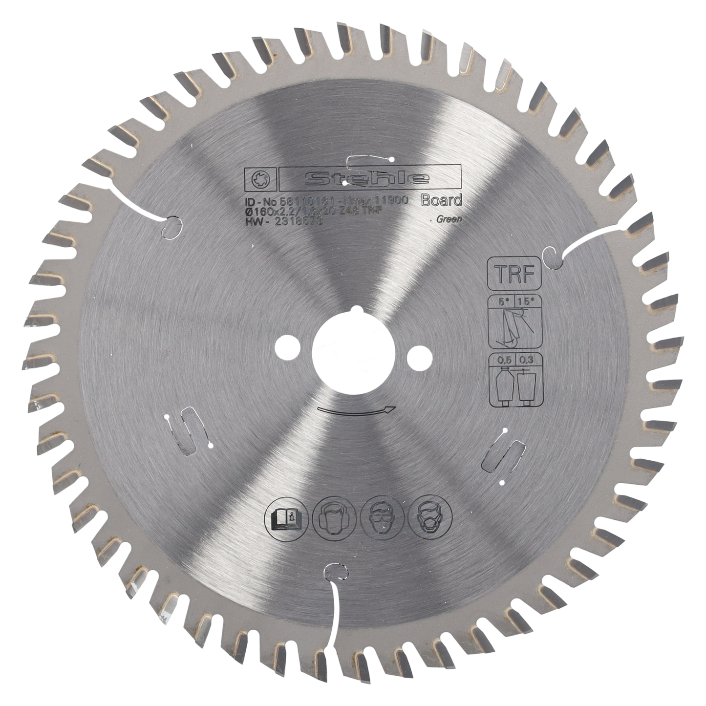 Stehle HW Kreissägeblatt 160x2,2/1,6x20 mm Z48 TR-F TC06 für Formatschnitte in kunststoffbeschichteten Holzwerkstoffen, für Hand-Kreissägen, Tischkreissägen und vertikale Plattenaufteilsägen