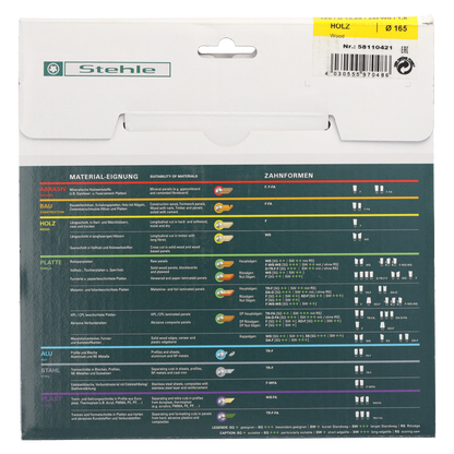STEHLE Kreissägeblatt 165x1,6/1,2x15,88mm Z24 F/WS Massivholz – sehr feiner Schnitt · Dünnschnitt für Akku-Handkreissägen · für Hart- und Weichholz