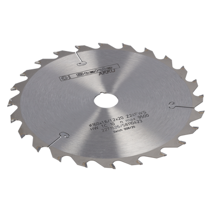 STEHLE Kreissägeblatt 160x1,8/1,2x20mm Z24 F/WS für Massivholz – sehr grober Schnitt · Dünnschnitt für Akku-Handkreissägen · für Hart- und Weichholz