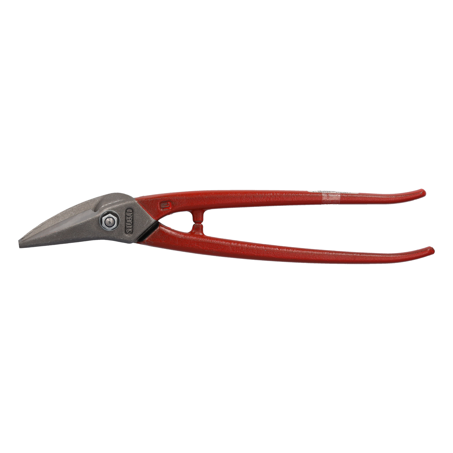 STUBAI KOMBI-BLECHSCHERE 280 mm linksschneidend – Spezialschere für Kurvenschnitte & lange Schnitte, polierter Kopf, Härte 60–62 HRC, Werkzeugstahl, rot kunststoffbeschichtet
