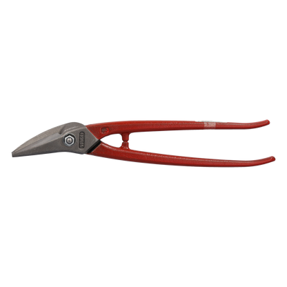 STUBAI KOMBI-BLECHSCHERE 280 mm linksschneidend – Spezialschere für Kurvenschnitte & lange Schnitte, polierter Kopf, Härte 60–62 HRC, Werkzeugstahl, rot kunststoffbeschichtet
