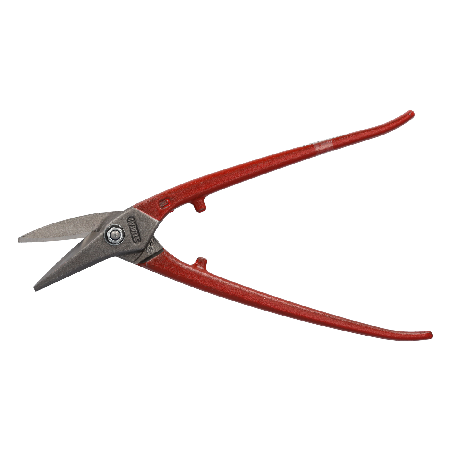 STUBAI KOMBI-BLECHSCHERE 280 mm linksschneidend – Spezialschere für Kurvenschnitte & lange Schnitte, polierter Kopf, Härte 60–62 HRC, Werkzeugstahl, rot kunststoffbeschichtet