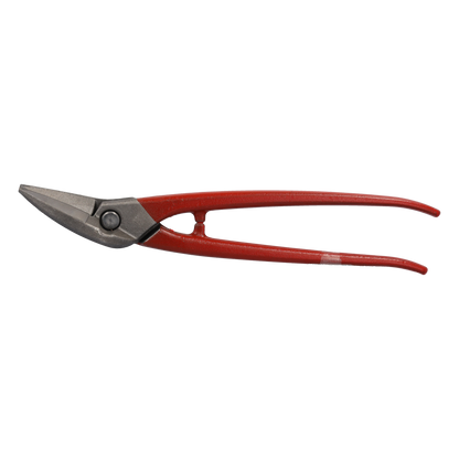 STUBAI KOMBI-BLECHSCHERE 280 mm linksschneidend – Spezialschere für Kurvenschnitte & lange Schnitte, polierter Kopf, Härte 60–62 HRC, Werkzeugstahl, rot kunststoffbeschichtet