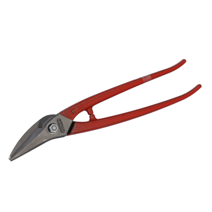 STUBAI KOMBI-BLECHSCHERE 280 mm linksschneidend – Spezialschere für Kurvenschnitte & lange Schnitte, polierter Kopf, Härte 60–62 HRC, Werkzeugstahl, rot kunststoffbeschichtet