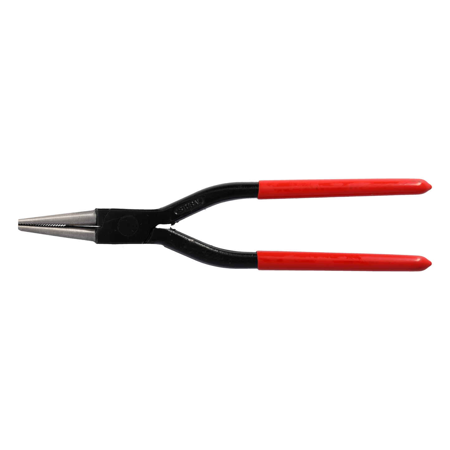STUBAI Spengler-Rundzange PVC 240 mm durchgesteckt mit Zahnung | geschmiedete Blechzange aus C45 Carbonstahl | 45 mm Spitzen | robuste PVC-Griffe | Made in Austria