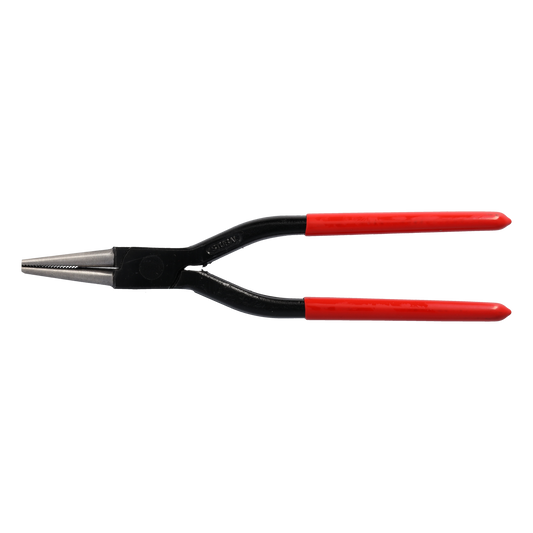 STUBAI Spengler-Rundzange PVC 240 mm durchgesteckt mit Zahnung | geschmiedete Blechzange aus C45 Carbonstahl | 45 mm Spitzen | robuste PVC-Griffe | Made in Austria