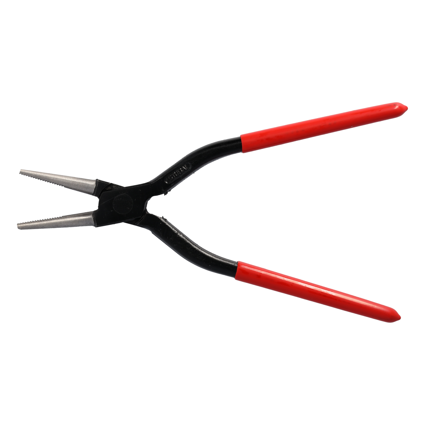 STUBAI Spengler-Rundzange PVC 240 mm durchgesteckt mit Zahnung | geschmiedete Blechzange aus C45 Carbonstahl | 45 mm Spitzen | robuste PVC-Griffe | Made in Austria
