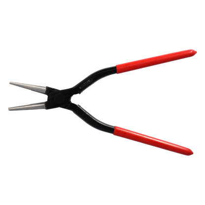 STUBAI Spengler-Rundzange PVC 240 mm durchgesteckt mit Zahnung | geschmiedete Blechzange aus C45 Carbonstahl | 45 mm Spitzen | robuste PVC-Griffe | Made in Austria
