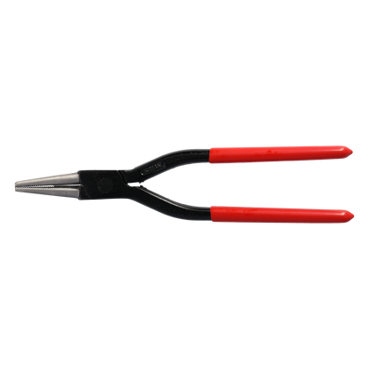 STUBAI Spengler-Rundzange PVC 240 mm durchgesteckt mit Zahnung | geschmiedete Blechzange aus C45 Carbonstahl | 45 mm Spitzen | robuste PVC-Griffe | Made in Austria