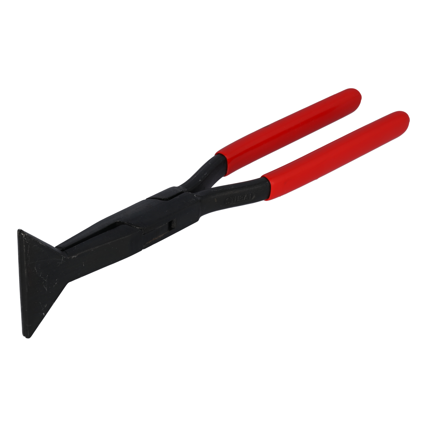 Quetschfalzzange 2828 – Spezialfalzzange geschmiedet, Backen 80 mm vergütet, Kanten abgerundet, rot kunststoffbeschichtet, ideal für hohe Falze und exaktes Eckfalzen, 850 g Gewicht