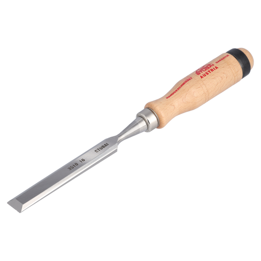 STUBAI Stechbeitel mit Holzgriff aus Rotbuche, Ø 16 mm, Stemmeisen zur präzisen Bearbeitung von Holz hochwertiges Werkzeug für Schreiner Tischler Heimwerker