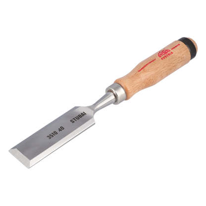 STUBAI Stechbeitel mit Holzgriff aus Rotbuche, Ø 40 mm, Stemmeisen zur präzisen Bearbeitung von Holz hochwertiges Werkzeug für Schreiner Tischler Heimwerker