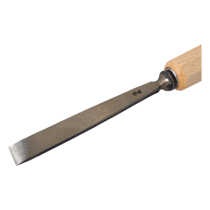 STUBAI Stemmeisen Stechbeitel Serie 52 - Form 2 | Gerades Balleisen, schräg - 12 mm, mit Holzgriff, für glatte Flächen, zum Vorstechen, Kerb- und Reliefschnitzarbeiten, zur Bearbeitung von Holz
