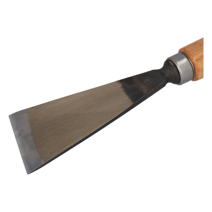 STUBAI Stemmeisen Stechbeitel Serie 52 - Form 2 | Gerades Balleisen, schräg - 60 mm, mit Holzgriff, für glatte Flächen, zum Vorstechen, Kerb- und Reliefschnitzarbeiten, zur Bearbeitung von Holz