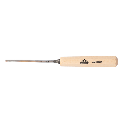 STUBAI Stemmeisen Stechbeitel Serie 52 - Form 3 | Gerades Flacheisen - 3 mm, mit Holzgriff, zum Vorstechen, für Anschlagarbeiten, Schrupparbeiten, Rosetten, zur Bearbeitung von Holz