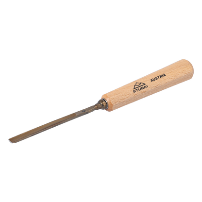 STUBAI Stemmeisen Stechbeitel Serie 52 - Form 4 | Gerades Flacheisen - 6 mm, mit Holzgriff, zum Vorstechen, für Anschlagarbeiten, Schrupparbeiten, Rosetten, zur Bearbeitung von Holz