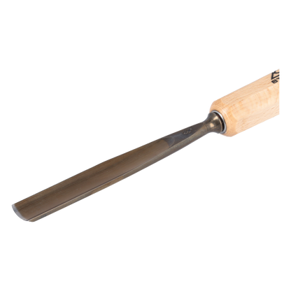 STUBAI Stemmeisen Stechbeitel Serie 52 - Form 4 | Gerades Flacheisen - 12 mm, mit Holzgriff, zum Vorstechen, für Anschlagarbeiten, Schrupparbeiten, Rosetten, zur Bearbeitung von Holz