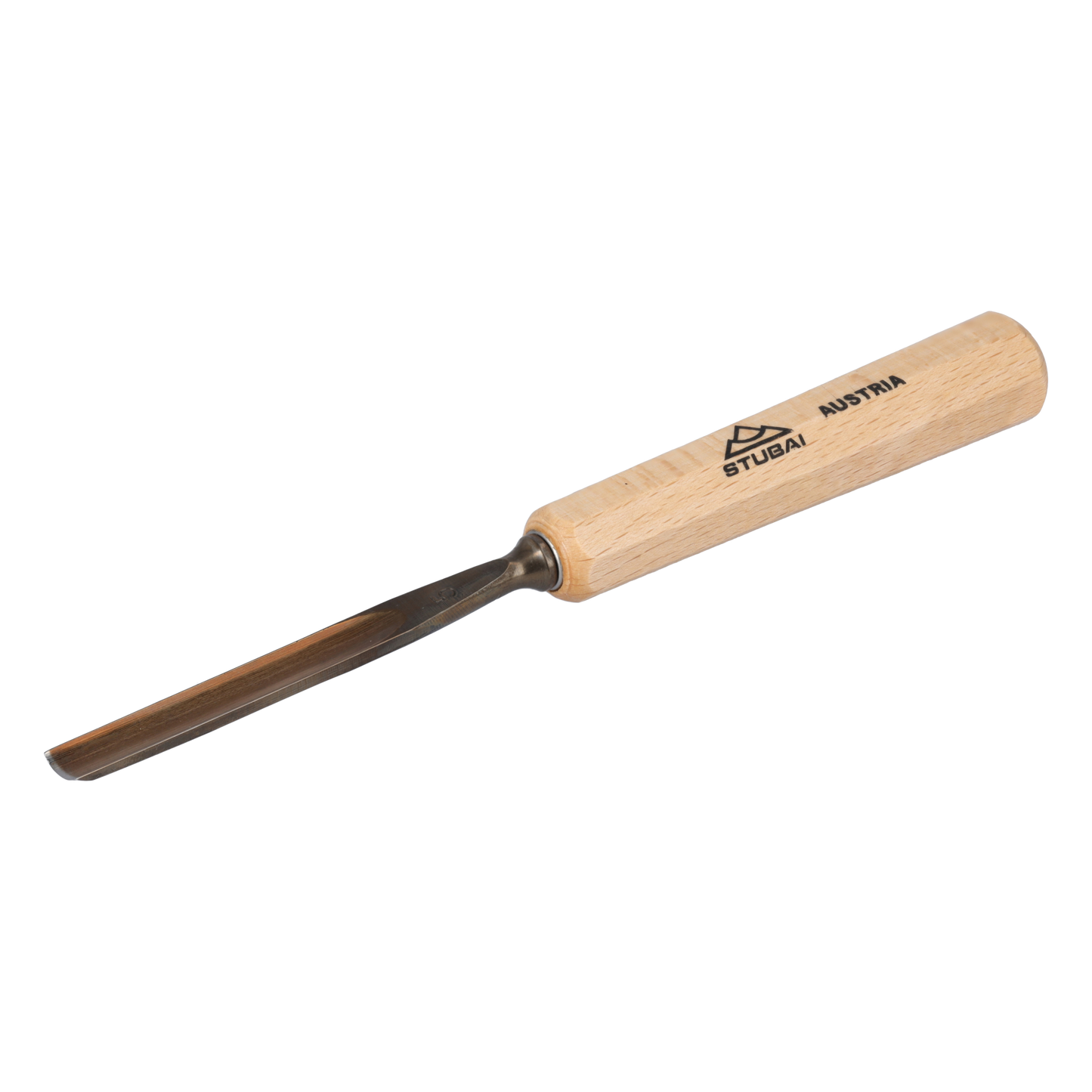 STUBAI Stemmeisen Stechbeitel Serie 52 - Form 5 | Gerades Hohleisen - 8 mm, mit Holzgriff, zum Vorstechen, für Anschlagarbeiten, Schrupparbeiten, Rosetten, zur Bearbeitung von Holz