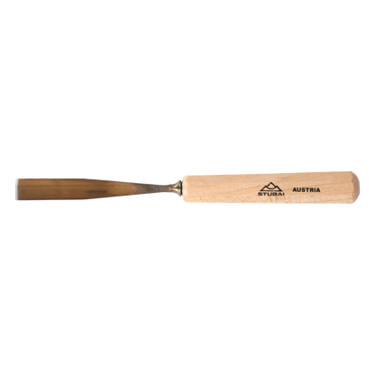 STUBAI Stemmeisen Stechbeitel Serie 52 - Form 5 | Gerades Hohleisen - 14 mm, mit Holzgriff, zum Vorstechen, für Anschlagarbeiten, Schrupparbeiten, Rosetten, zur Bearbeitung von Holz