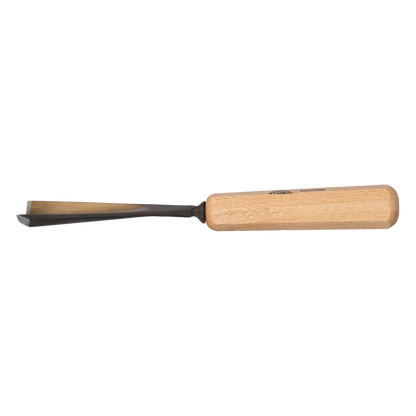 STUBAI Stemmeisen Stechbeitel Serie 52 - Form 8 | Gerades Hohleisen 40 mm, mit Holzgriff, für Figurenarbeiten, Kerb- und Reliefschnitzarbeiten, zur präzisen Bearbeitung von Holz