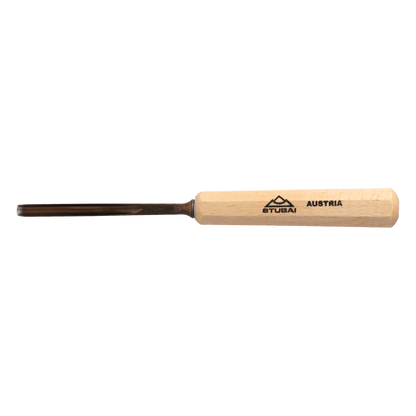 STUBAI Stemmeisen Stechbeitel Serie 52 - Form 9 | Gerades Hohleisen 5 mm, mit Holzgriff, für Figurenarbeiten, Darstellung von welligem Haar und Wasser, zur präzisen Bearbeitung von Holz