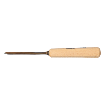 STUBAI Stemmeisen Stechbeitel Serie 52 - Form 9 | Gerades Hohleisen 5 mm, mit Holzgriff, für Figurenarbeiten, Darstellung von welligem Haar und Wasser, zur präzisen Bearbeitung von Holz
