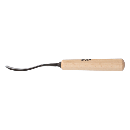 STUBAI Stemmeisen Stechbeitel Serie 52 - Form 12 | Gebogenes Flacheisen 18 mm, mit Holzgriff, zum Vorstechen, für Anschlagarbeiten, Schrupparbeiten, Rosetten, zur Bearbeitung von Holz