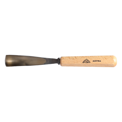 STUBAI Stemmeisen Stechbeitel Serie 52 - Form 16 | Gebogenes Hohleisen 25 mm, mit Holzgriff, für Figurenarbeiten, Kerb- und Reliefschnitzarbeiten, zur präzisen Bearbeitung von Holz