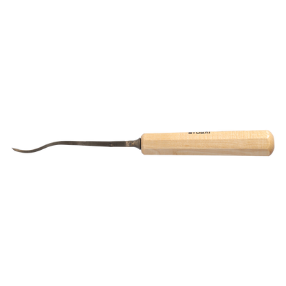 STUBAI Stemmeisen Stechbeitel Serie 52 - Form 21 | Gekröpftes Balleisen, Breite 3 mm, mit Holzgriff, für glatte Flächen, zum Vorstechen, Kerb- und Reliefschnitzarbeiten, zur Bearbeitung von Holz