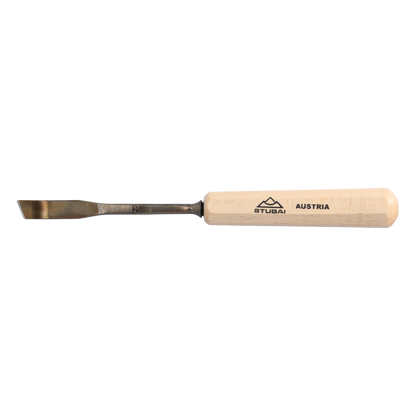 STUBAI Stemmeisen Stechbeitel Serie 52 - Form 22 | Gekröpftes, linksschräges Balleisen 10 mm, mit Holzgriff, für glatte Flächen, zum Vorstechen, Kerb- & Reliefschnitzarbeiten, Holzbearbeitung