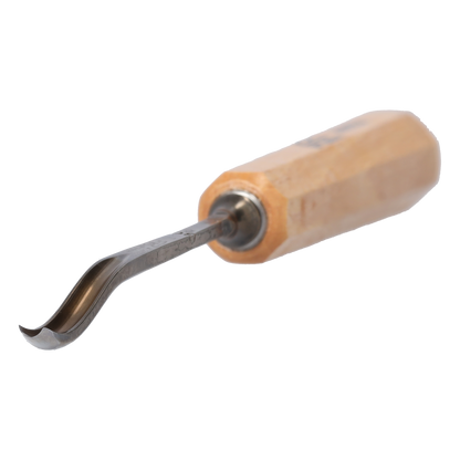 STUBAI Stemmeisen Stechbeitel Serie 52 - Form 30 | Gekröpftes Hohleisen 4 mm, mit Holzgriff, für Figurenarbeiten, Darstellung von welligem Haar und Wasser, zur präzisen Bearbeitung von Holz