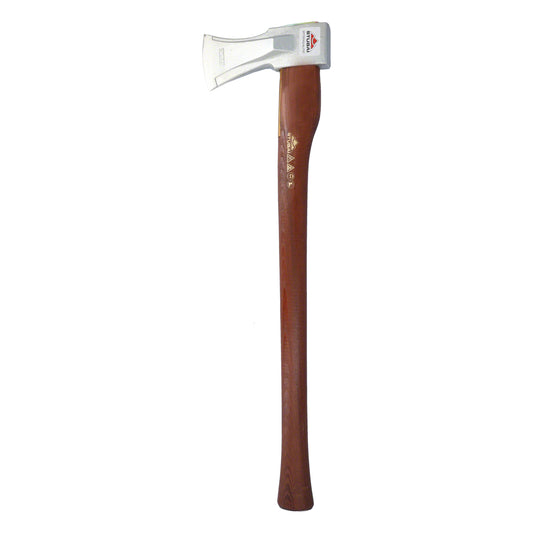 STUBAI Superspalter 1800 g mit Messing-Stielschutz | Kopf in Nirolook | Eschenstiel dunkelbraun, hochglanzlackiert | Kopfgewicht 1800 g, Gesamtlänge 700 mm | inkl. Schneidenschutz | Made in Austria