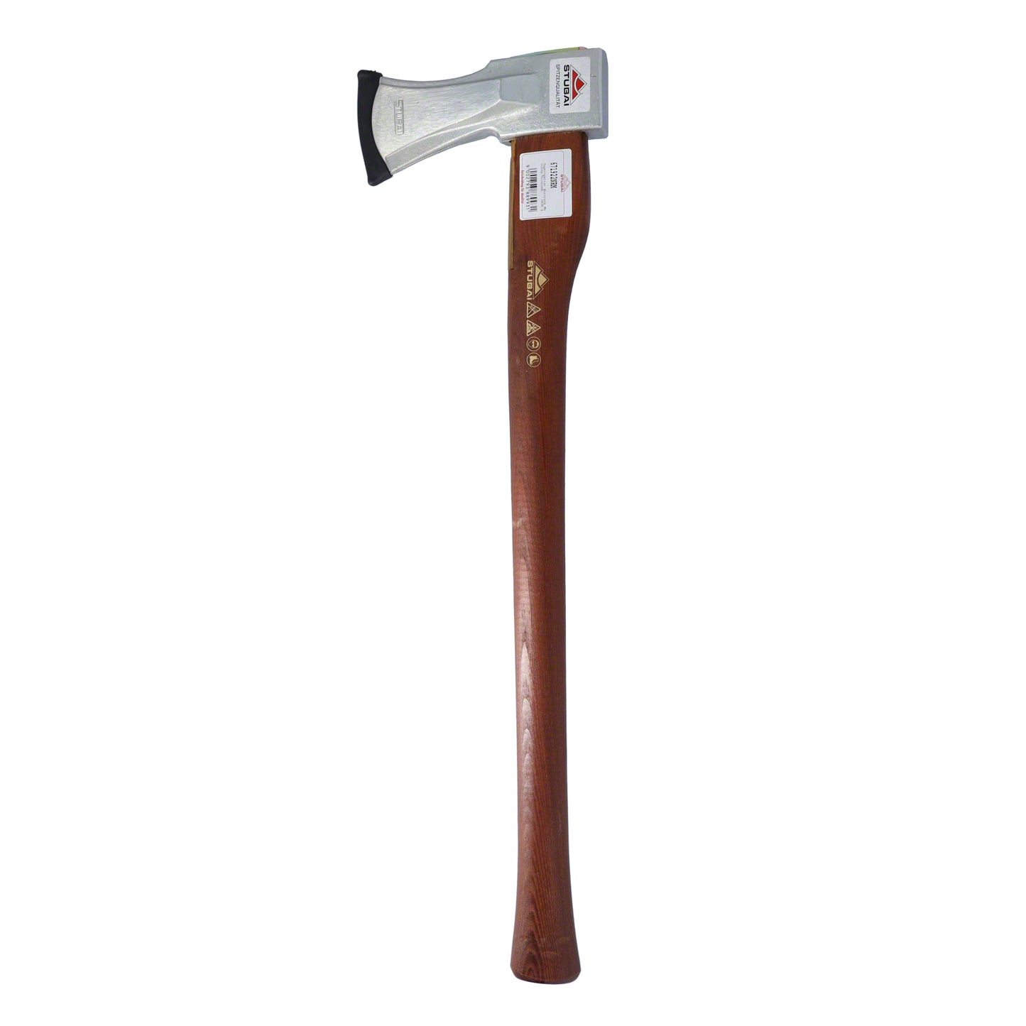 STUBAI Superspalter 1800 g mit Messing-Stielschutz | Kopf in Nirolook | Eschenstiel dunkelbraun, hochglanzlackiert | Kopfgewicht 1800 g, Gesamtlänge 700 mm | inkl. Schneidenschutz | Made in Austria