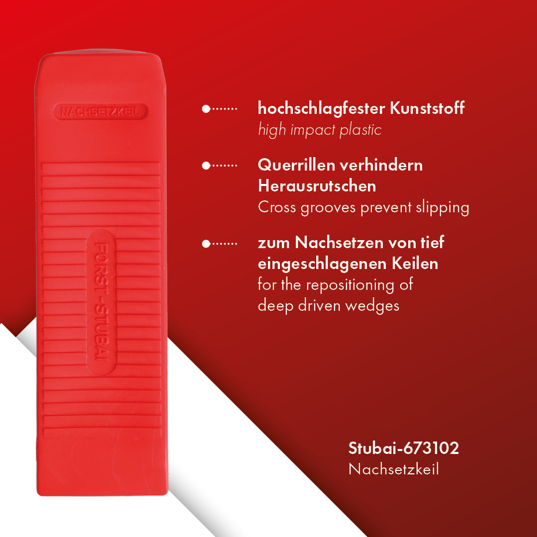 STUBAI Nachsetzkeil 200 mm | 300 g | Kunststoff, zum Nachsetzen von Keilen