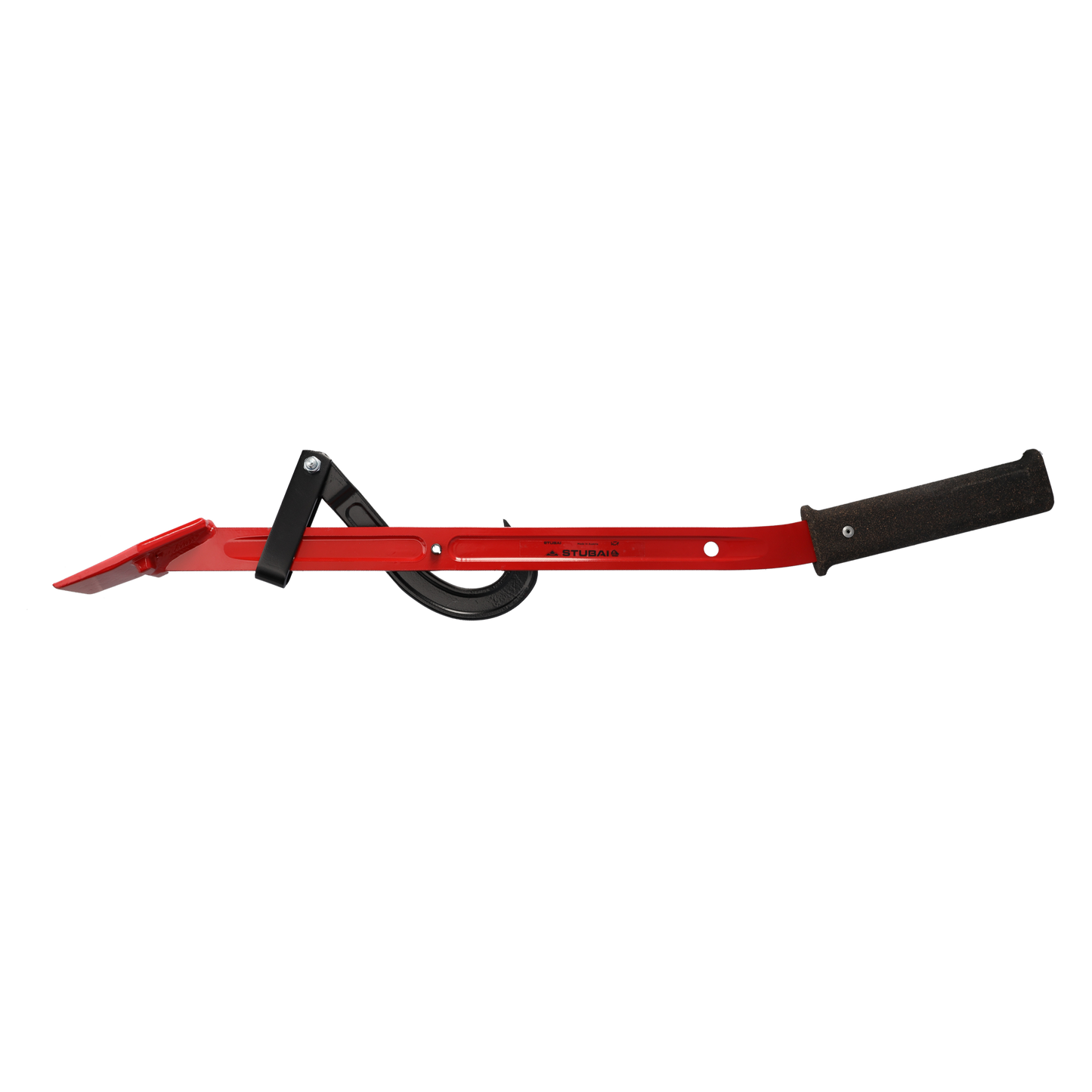 STUBAI Fällheber mit Wendehaken 80 cm Länge, geschmiedet aus Spezialstahl, ergonomischer Korkgriff, Forstwerkzeug zum Drehen & Fällen von Bäumen, FPA-zertifiziert, rot, rückenschonend, 80 cm Länge